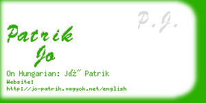 patrik jo business card